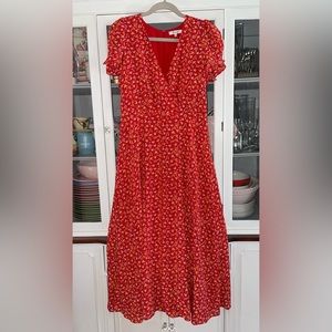 Washable Silk Wrap Midi Dress by Madewell